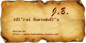 Járai Barnabás névjegykártya
